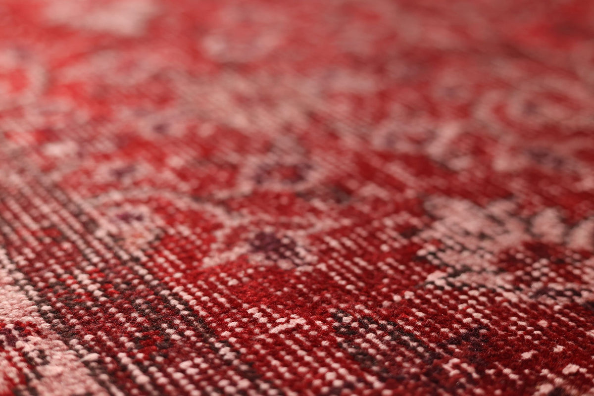Vintage Isparta Turkish Area Rug 5x9 ft — Red Floral