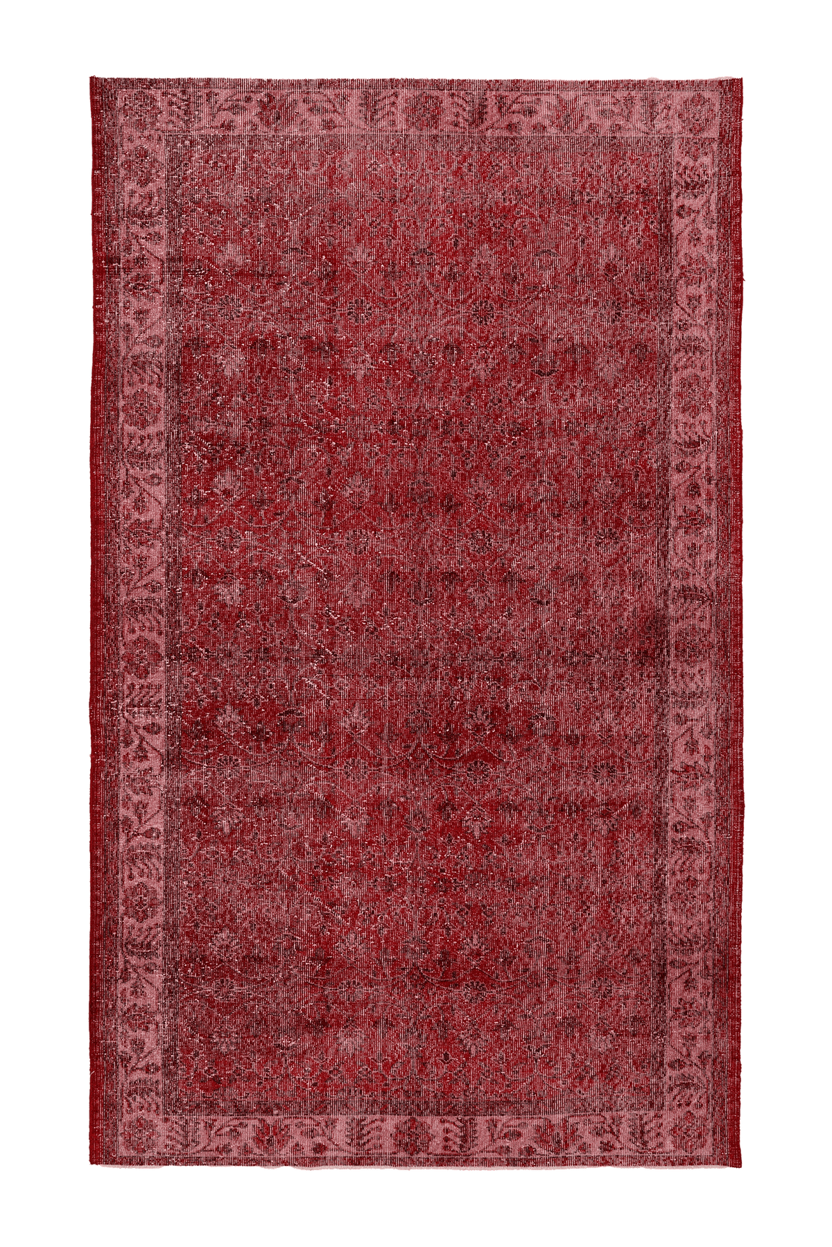 Vintage Isparta Turkish Area Rug 5x9 ft — Red Floral