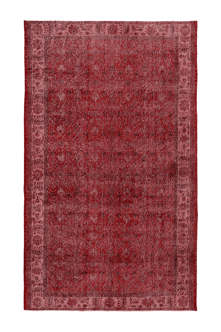 Vintage Isparta Turkish Area Rug 5x9 ft — Red Floral