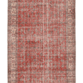 Vintage Isparta Turkish Area Rug 6x9 ft — Red & Beige Floral