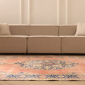 Vintage Isparta Turkish Area Rug 7x10 ft — Red & Blue Distressed