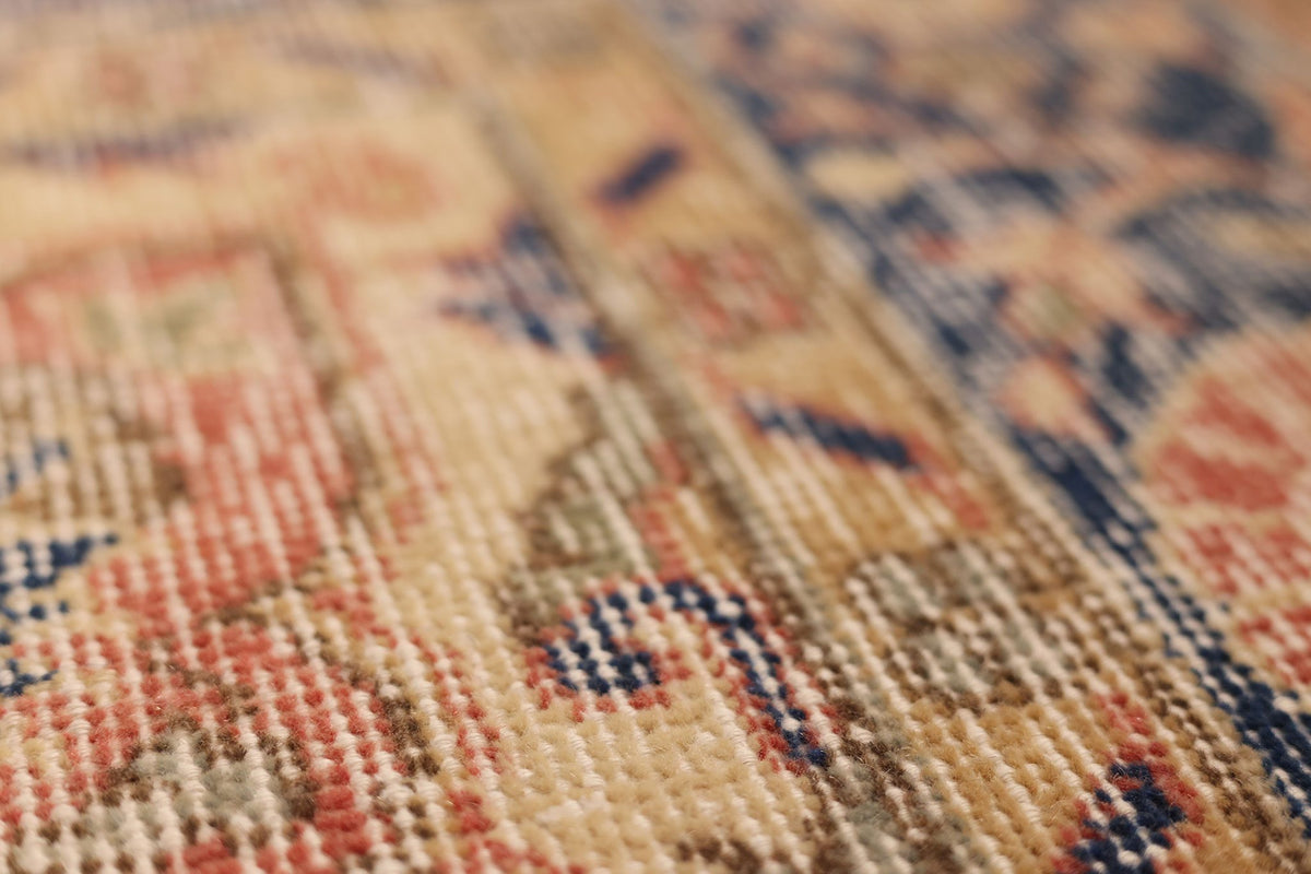 Vintage Isparta Turkish Area Rug 7x10 ft — Red & Blue Distressed