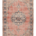 Vintage Isparta Turkish Area Rug 7x10 ft — Red & Blue Distressed