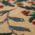 Vintage Isparta Turkish Area Rug 7x11 ft — Beige & Green Floral