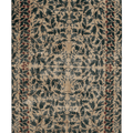Vintage Isparta Turkish Area Rug 7x11 ft — Beige & Green Floral