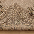 Vintage Isparta Turkish Area Rug 6x9 ft — Beige & Brown Floral