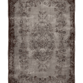 Vintage Isparta Turkish Area Rug 6x10 ft — Gray & Brown Floral