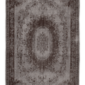 Vintage Isparta Turkish Area Rug 6x10 ft — Gray & Brown Floral