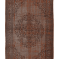 Vintage Manisa Turkish Area Rug 6x9 ft — Brown & Orange Floral