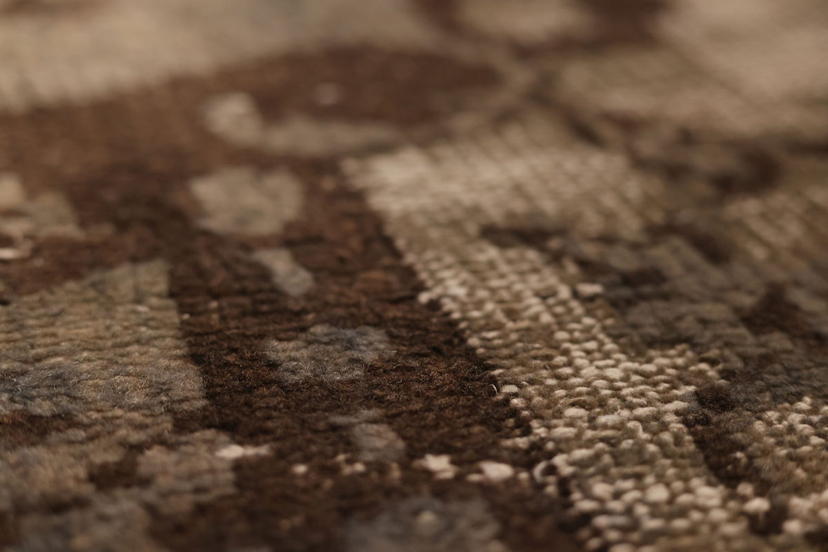 Vintage Manisa Turkish Area Rug 6x9 ft — Beige & Brown Floral