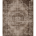 Vintage Manisa Turkish Area Rug 6x9 ft — Beige & Brown Floral
