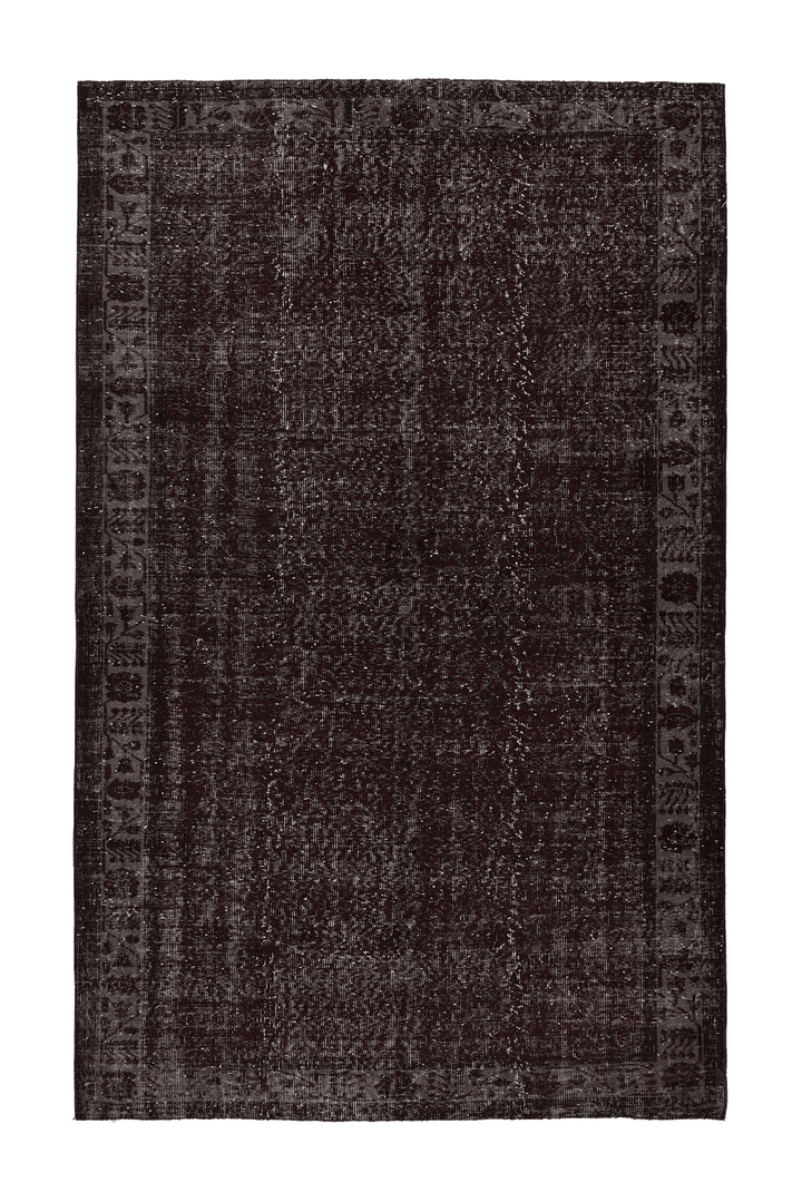 Vintage Isparta Turkish Area Rug 6x9 ft — Gray & Red Overdyed