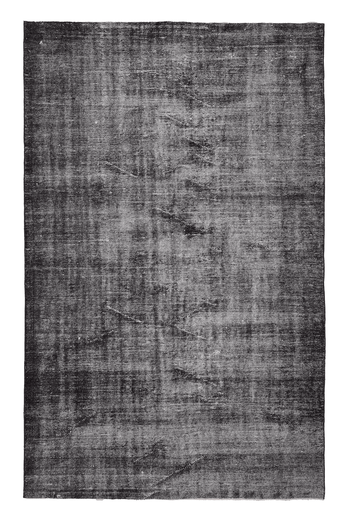 Vintage Isparta Turkish Area Rug 6x9 ft — Gray Overdyed