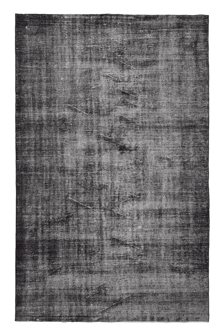 Vintage Isparta Turkish Area Rug 6x9 ft — Gray Overdyed