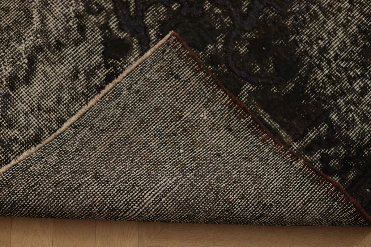 Vintage Isparta Turkish Area Rug 6x10 ft — Gray & Brown Overdyed