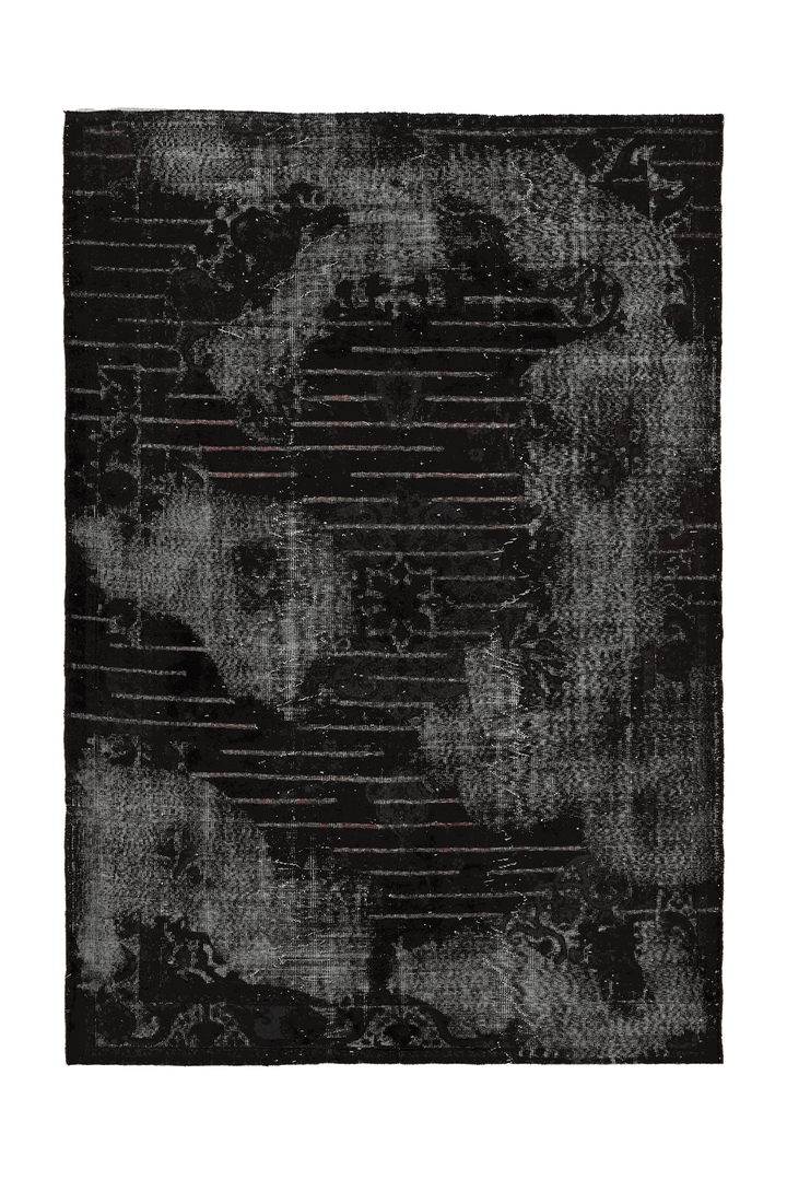 Vintage Isparta Turkish Area Rug 6x10 ft — Gray & Brown Overdyed