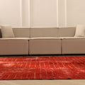 Vintage Isparta Turkish Area Rug 7x10 ft — Red Overdyed