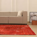 Vintage Isparta Turkish Area Rug 7x10 ft — Red Overdyed