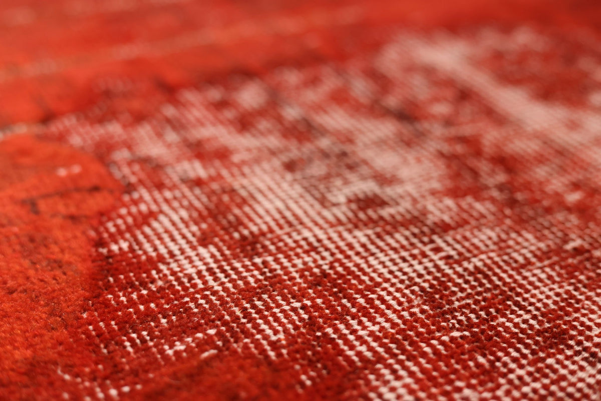 Vintage Isparta Turkish Area Rug 7x10 ft — Red Overdyed
