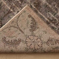 Vintage Isparta Turkish Area Rug 7x10 ft — Gray & Brown Floral