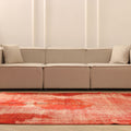 Vintage Isparta Turkish Area Rug 6x10 ft — Red & Orange Overdyed