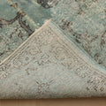 Vintage Isparta Turkish Area Rug 7x11 ft — Blue & Gray Floral