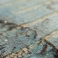 Vintage Isparta Turkish Area Rug 7x11 ft — Blue & Gray Floral