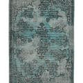 Vintage Isparta Turkish Area Rug 7x11 ft — Blue & Gray Floral