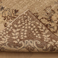 Vintage Isparta Turkish Area Rug 5x9 ft — Beige & Brown Floral