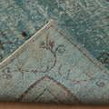 Vintage Isparta Turkish Area Rug 6x9 ft — Blue & Green Overdyed