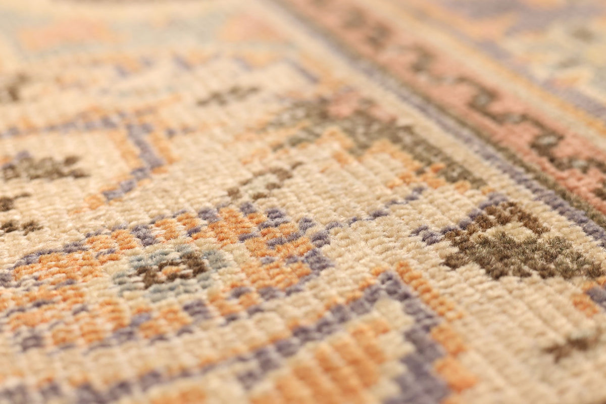 Vintage Isparta Turkish Area Rug 6x9 ft — Orange & Blue Floral