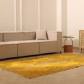 Vintage Isparta Turkish Area Rug 5x9 ft — Yellow & Brown Floral
