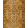 Vintage Isparta Turkish Area Rug 5x9 ft — Yellow & Brown Floral