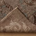 Vintage Isparta Turkish Area Rug 7x9 ft — Gray & Brown Floral