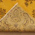 Vintage Isparta Turkish Area Rug 6x9 ft — Yellow & Brown Floral