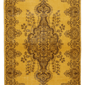 Vintage Isparta Turkish Area Rug 6x9 ft — Yellow & Brown Floral