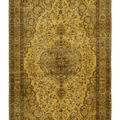 Vintage Isparta Turkish Area Rug 6x9 ft — Yellow & Brown Floral