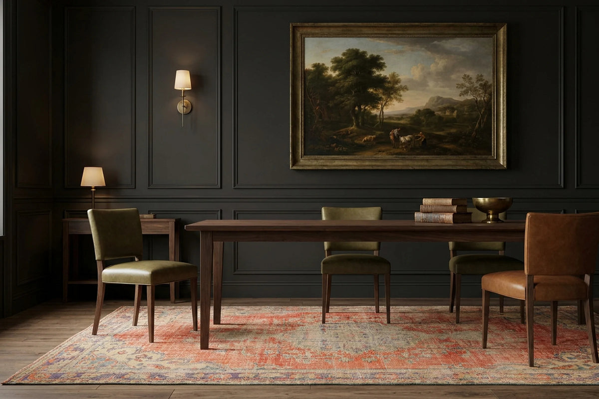 Turkish Area Rug in a styled room