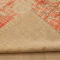 Vintage Manisa Turkish Area Rug 6x9 ft — Red & Beige Distressed
