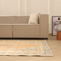 Vintage Manisa Turkish Area Rug 6x8 ft — Orange & Beige Floral