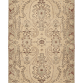 Vintage Isparta Turkish Area Rug 5x9 ft — Beige & Green Floral