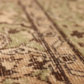 Vintage Isparta Turkish Area Rug 7x10 ft — Beige & Green Floral