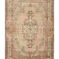 Vintage Isparta Turkish Area Rug 6x10 ft — Beige & Brown Floral