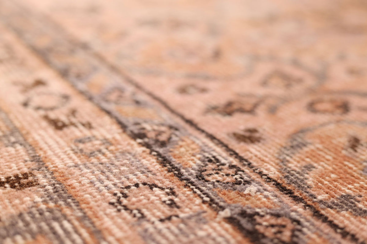 Vintage Isparta Turkish Area Rug 6x9 ft — Beige & Brown Floral
