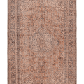 Vintage Isparta Turkish Area Rug 6x9 ft — Beige & Brown Floral
