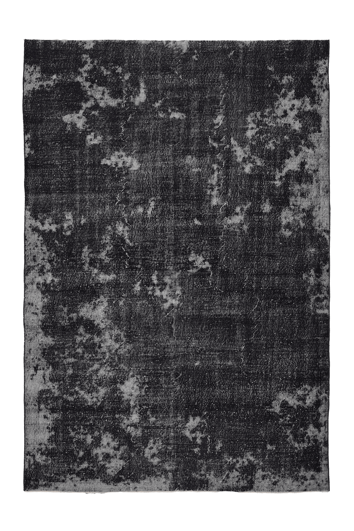 Vintage Isparta Turkish Area Rug 6x10 ft — Gray Overdyed