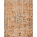Vintage Isparta Turkish Area Rug 5x9 ft — Orange & Beige Floral