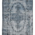 Vintage Isparta Turkish Area Rug 6x10 ft — Blue & Gray Floral
