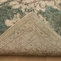 Vintage Isparta Turkish Area Rug 6x9 ft — Green & White Floral
