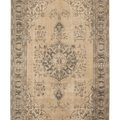 Vintage Isparta Turkish Area Rug 6x10 ft — Beige & Brown Floral